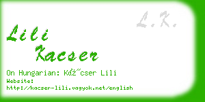 lili kacser business card